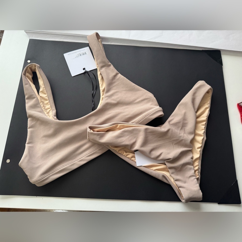 Beach Riot Peyton - Vanessa Bikini Set in Tan size L